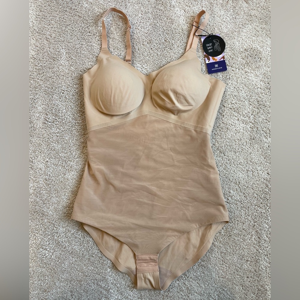 Honeylove Cami Bodysuit, M, Sand NWT